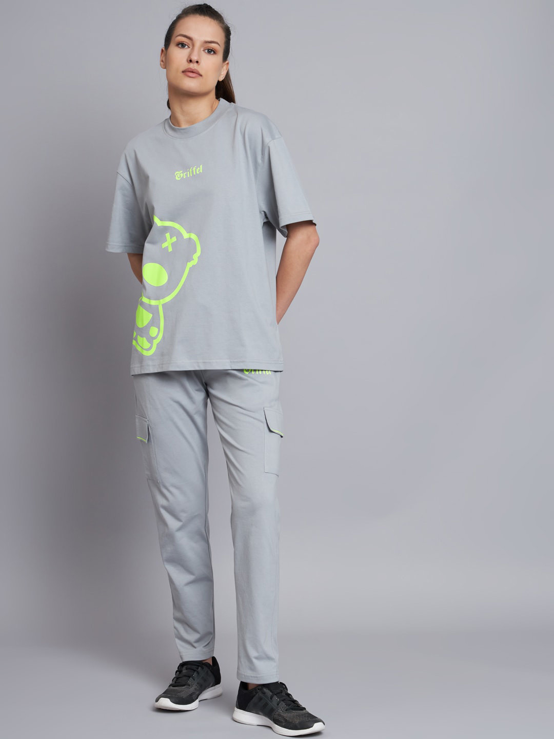 GRIFFEL Graphic Printed Pure Cotton T-shirt With Track Pants