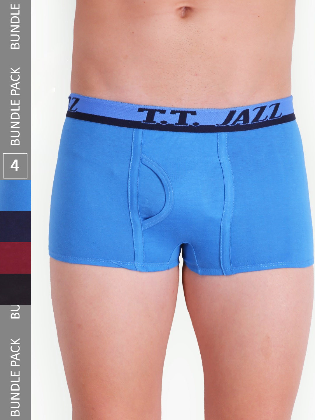 T.T. Men Pack Of 4 Jazz Mini Pure Cotton Assorted Trunks JAZ_MINI_PO4_MIX1_75