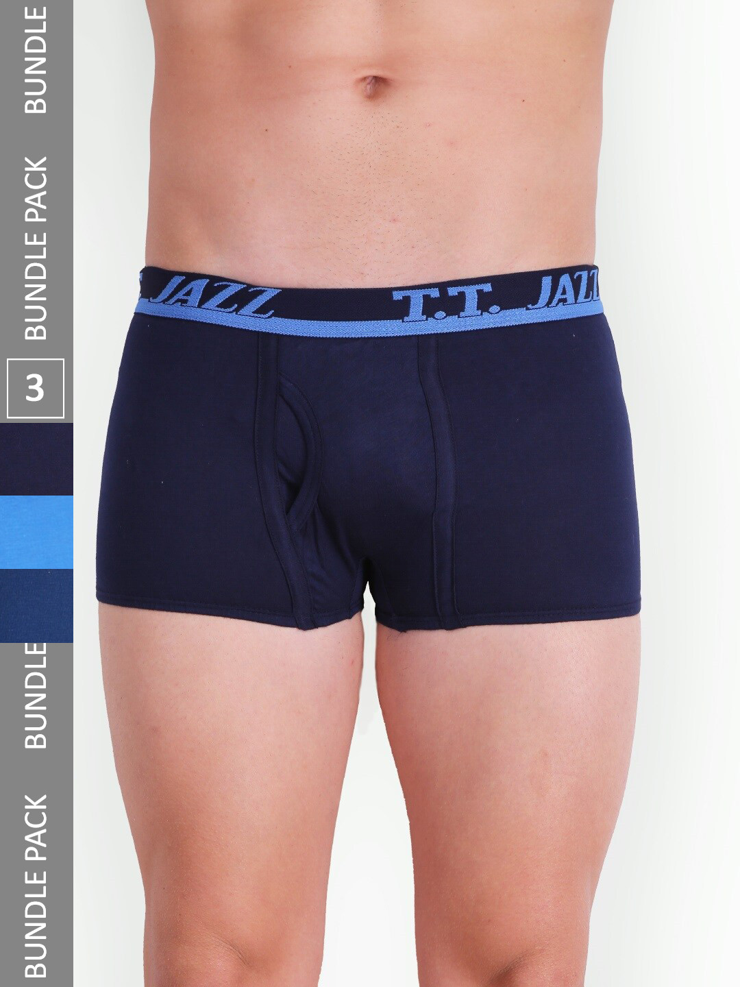 T.T. Men Jazz Mini Pack Of 3 Pure Cotton Trunks