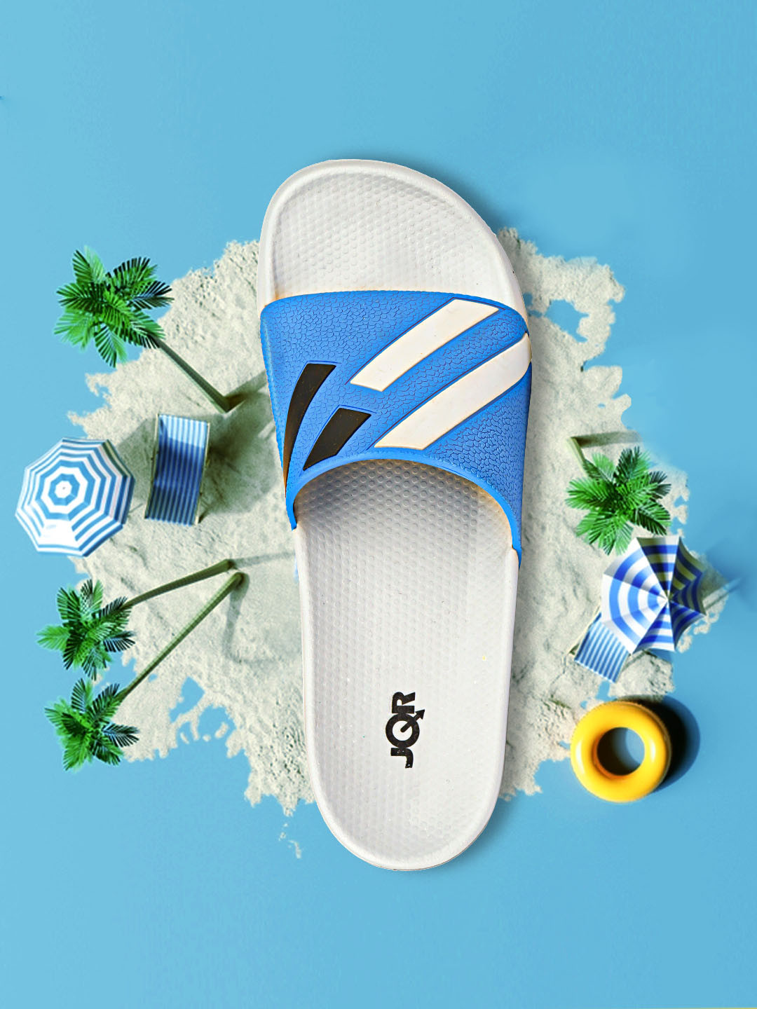 JQR Men SPIKE Striped Sliders