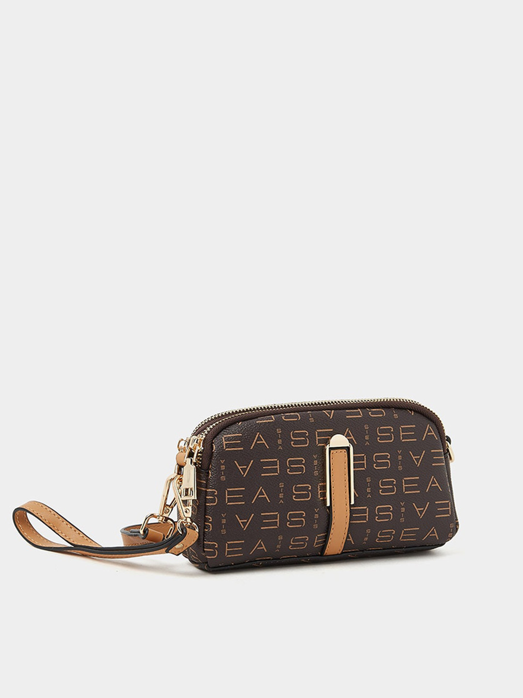 Styli Typography Printed Structured Sling Bag