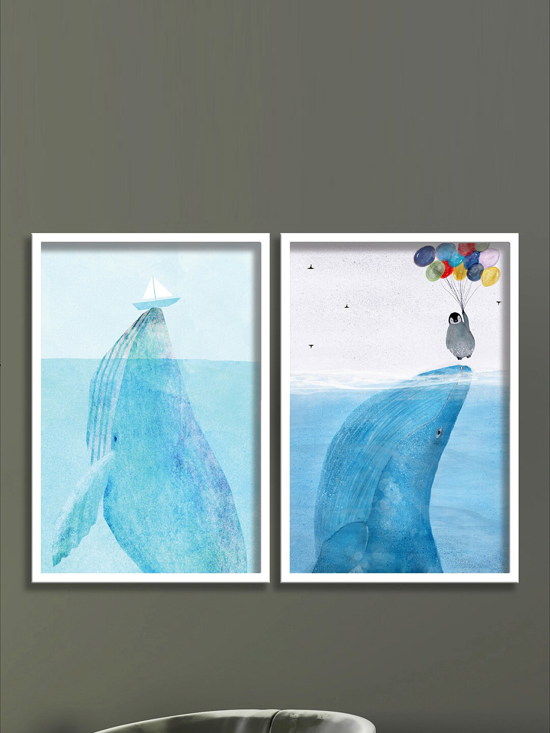 SAF Modern Canvas 2 Piece Wall Rectangle Paintings Wall Art - 27 x 19.5 In