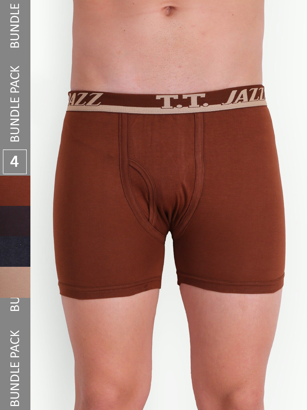 T.T. Men Pack Of 4 Jazz Pure Cotton Trunks JAZ_FL_TE_PO4_MIX2_75