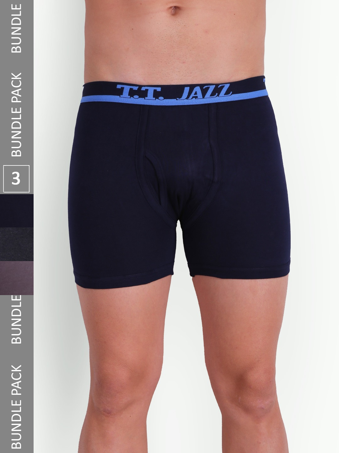 T.T. Men Pack Of 3 Jazz Pure Cotton Trunks JAZ_FL_TE_P3_BNG_80