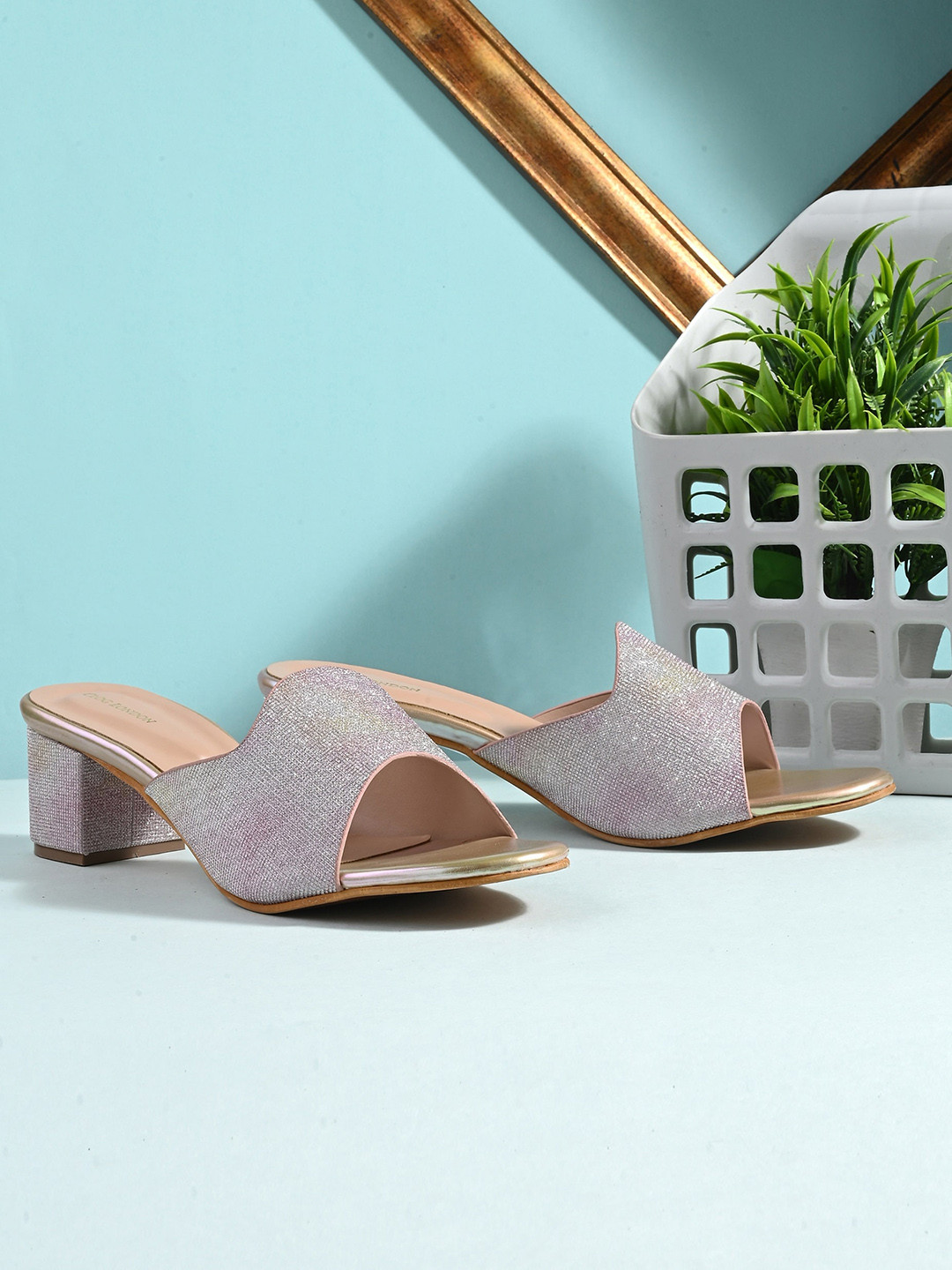 CLOG LONDON Textured Open Block Heels