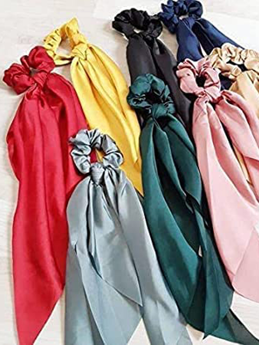 CHRONEX Set of 6 Satin Scarf Scrunchies
