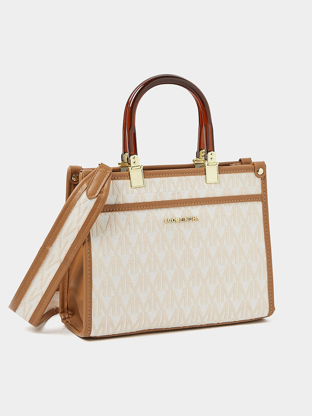 Styli Typography Printed Structured Handheld Bag