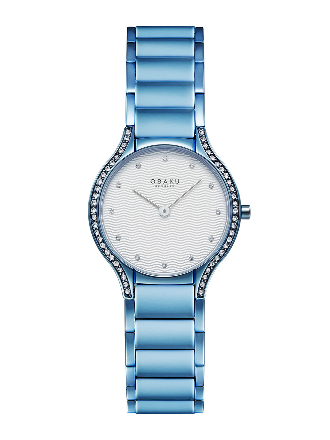 Obaku Acacie Embellished Dial & Blue Stainless Steel Bracelet Style Straps Analogue Watch