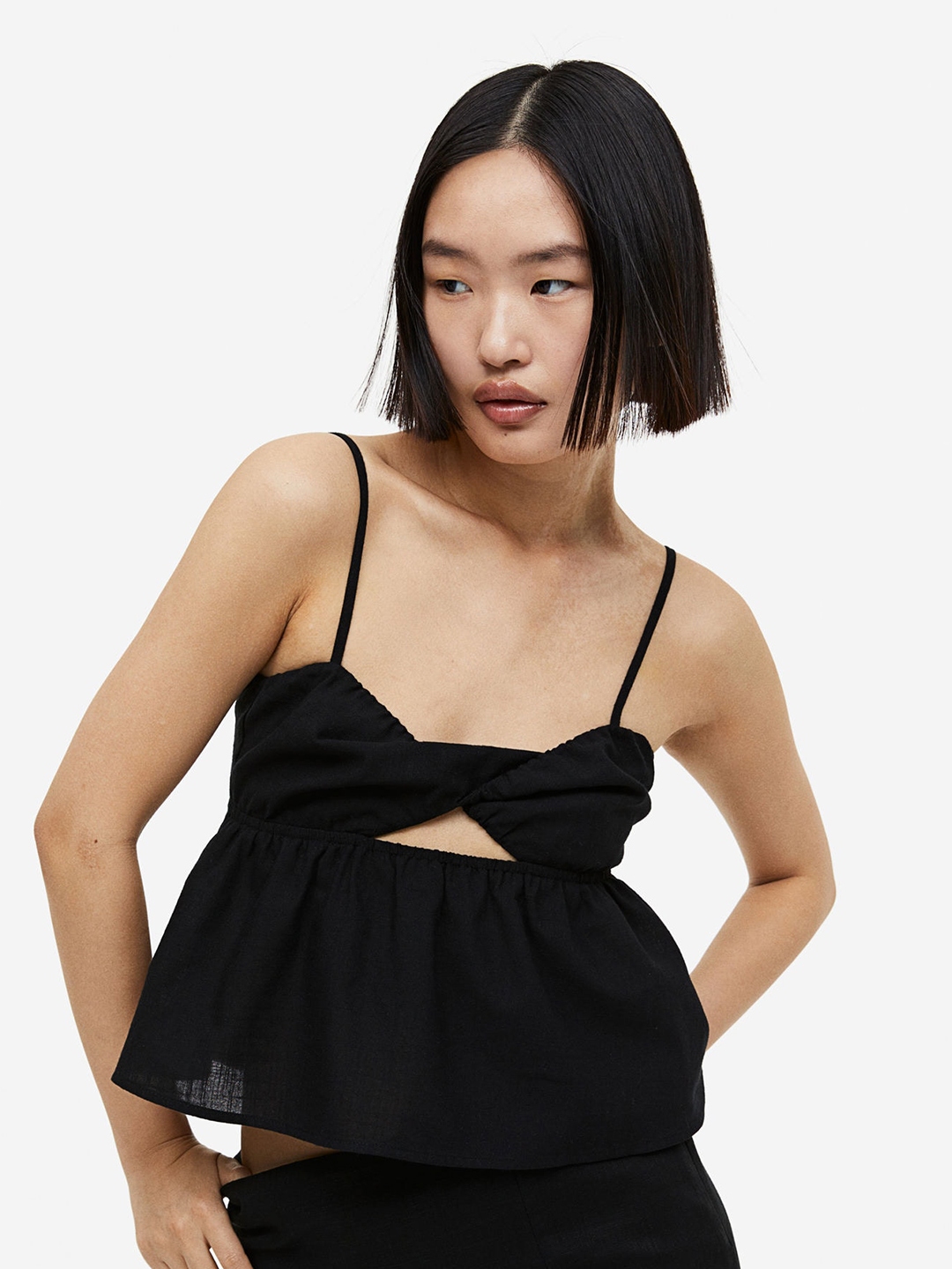 H&M Twist Detail Peplum Top - Tops for Women 23495462 | Myntra
