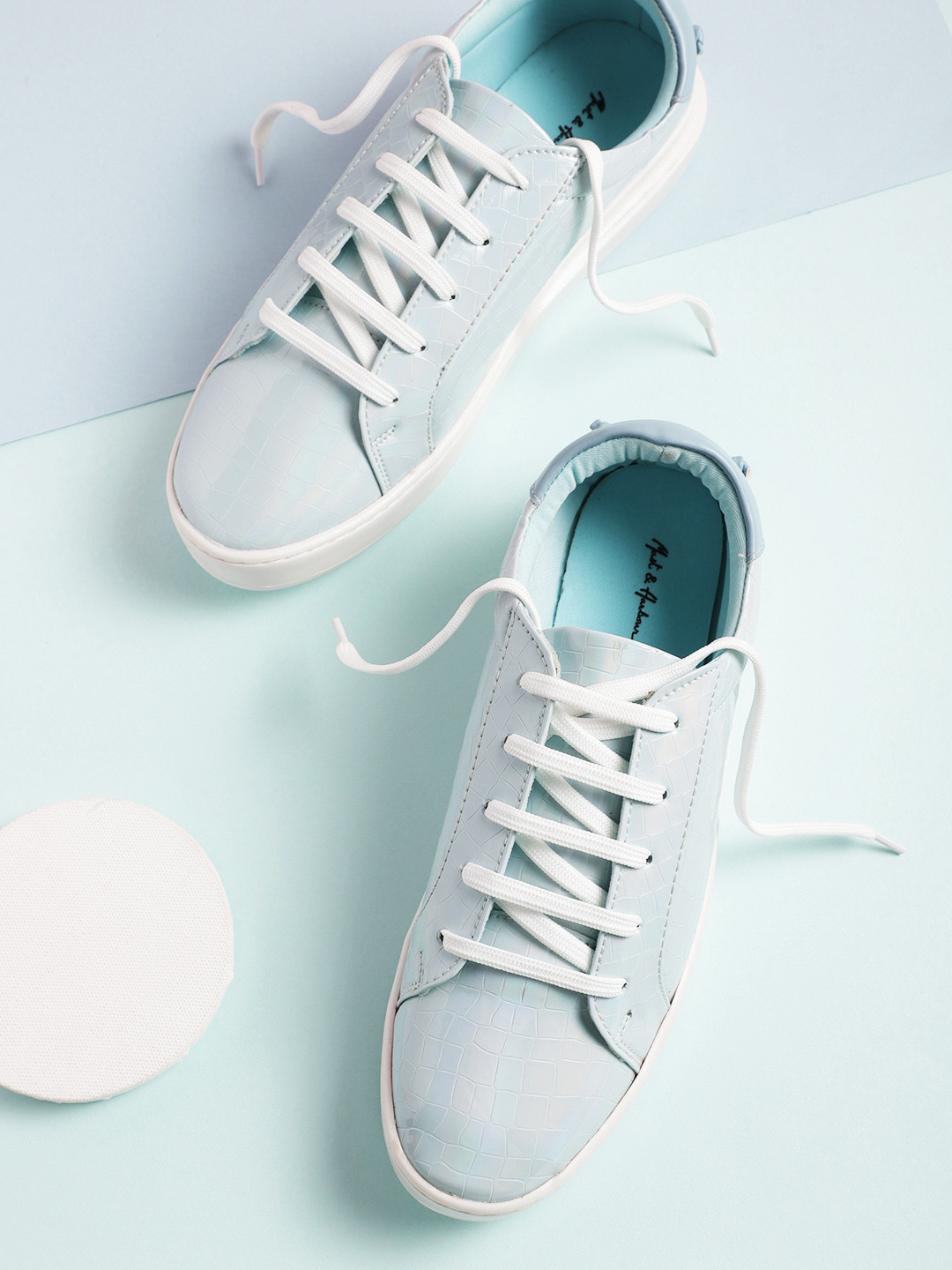 Mast & Harbour Women Croc Textured Sneakers