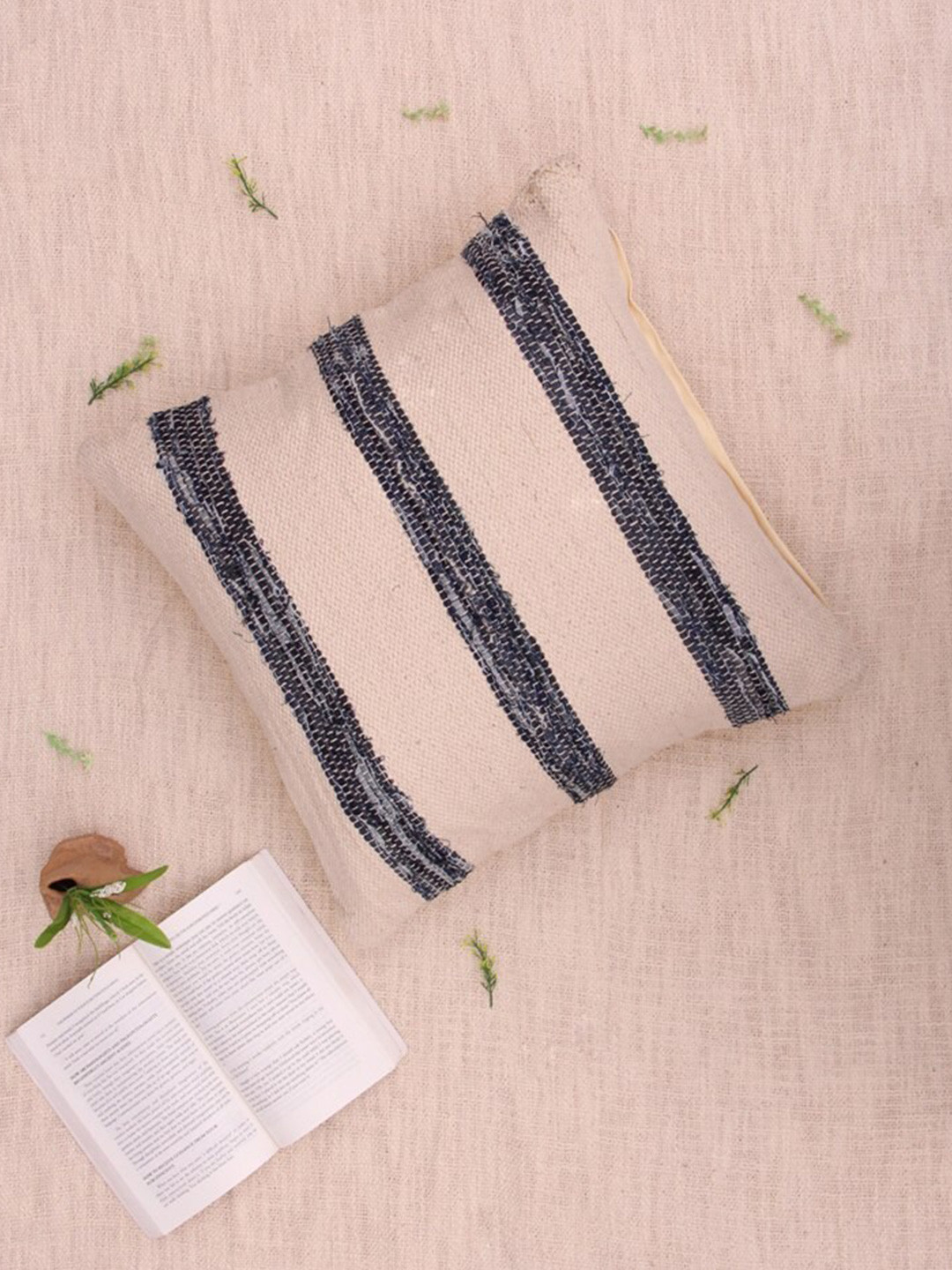 Art Avenue Anama Striped Cotton Textured Square Cushion Covers - 16 x 16 In