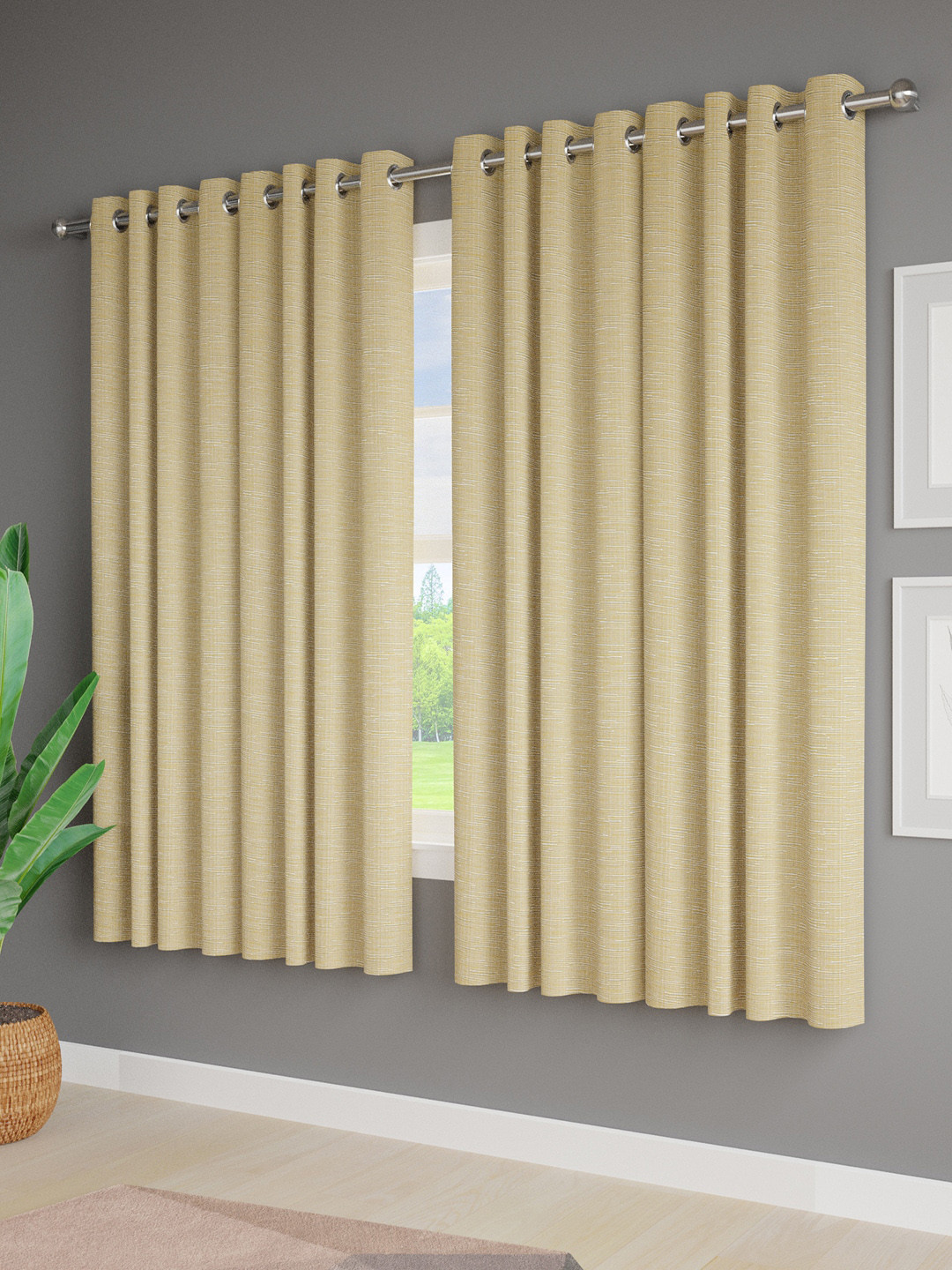 Just Home Green 4 Pieces Window Curtains