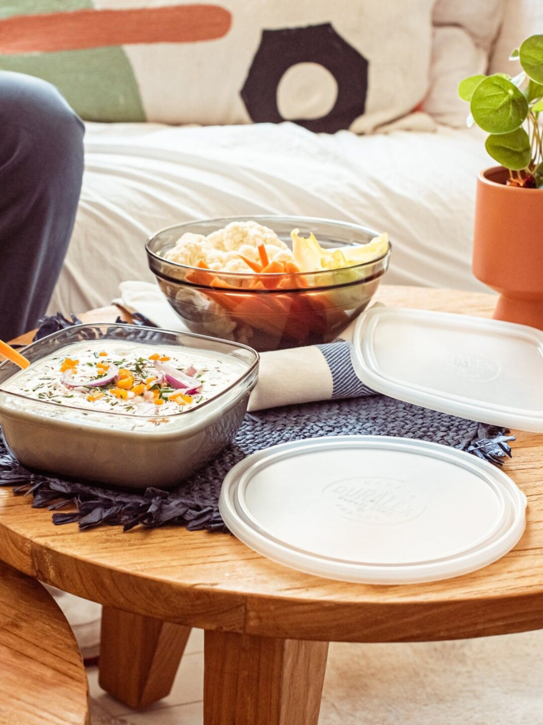 Duralex FreshBox Container Set Grey Glass Microwave Safe Snap Box Container Set-1.59L