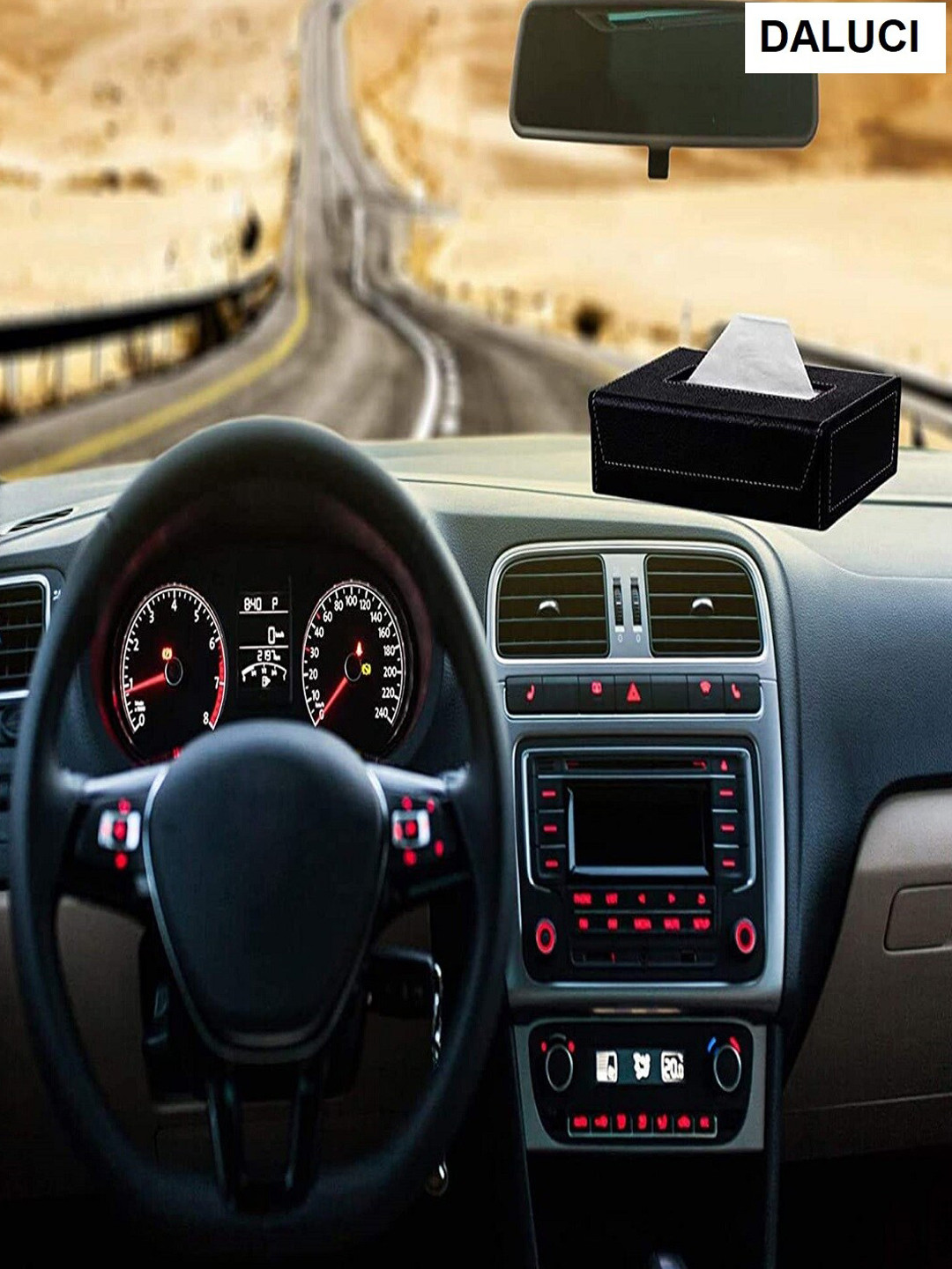 DALUCI Black Textured 100 Pull Tissue Holder