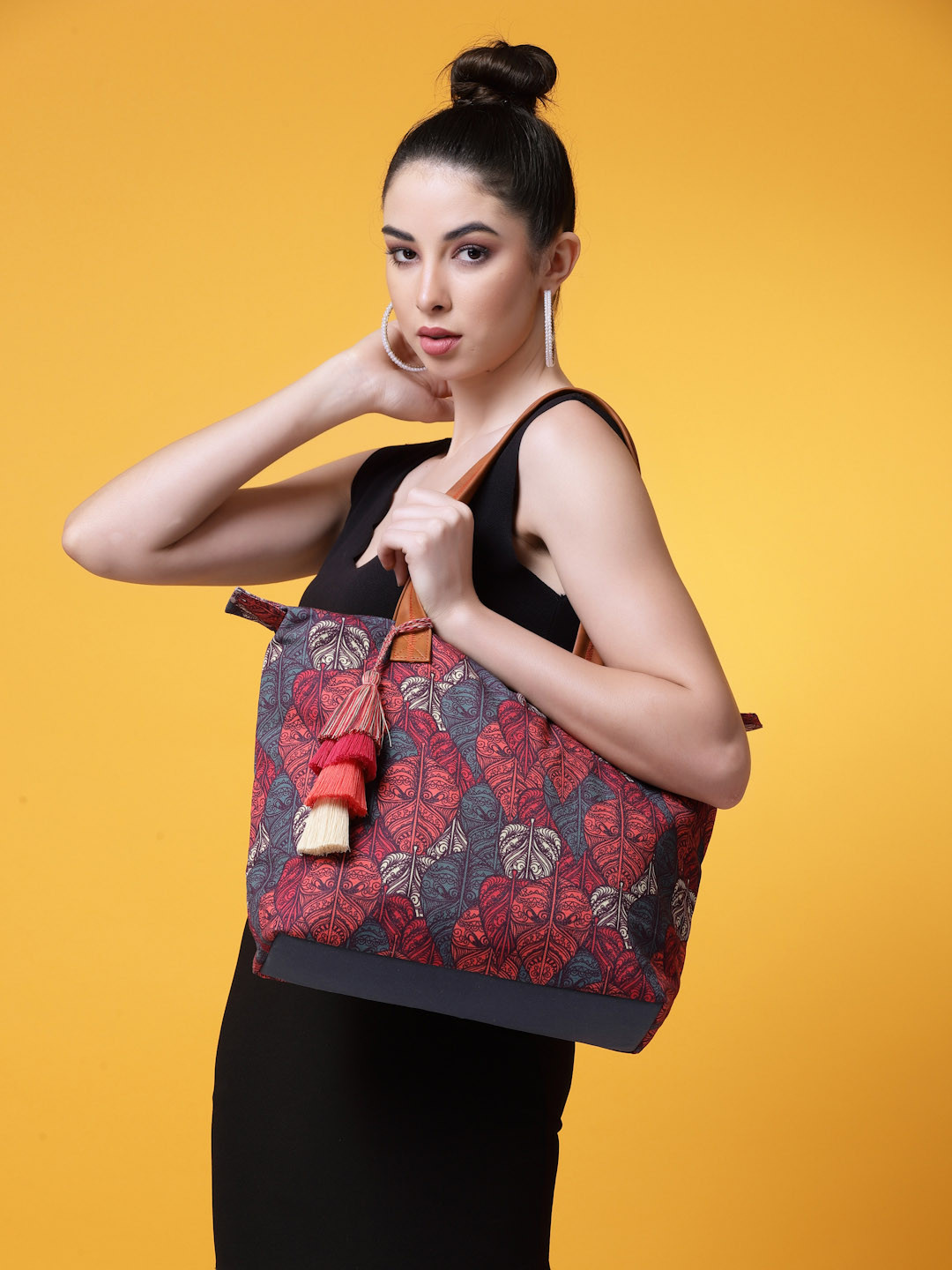 Anekaant Floral Oversized Shopper Canvas Tote Bag