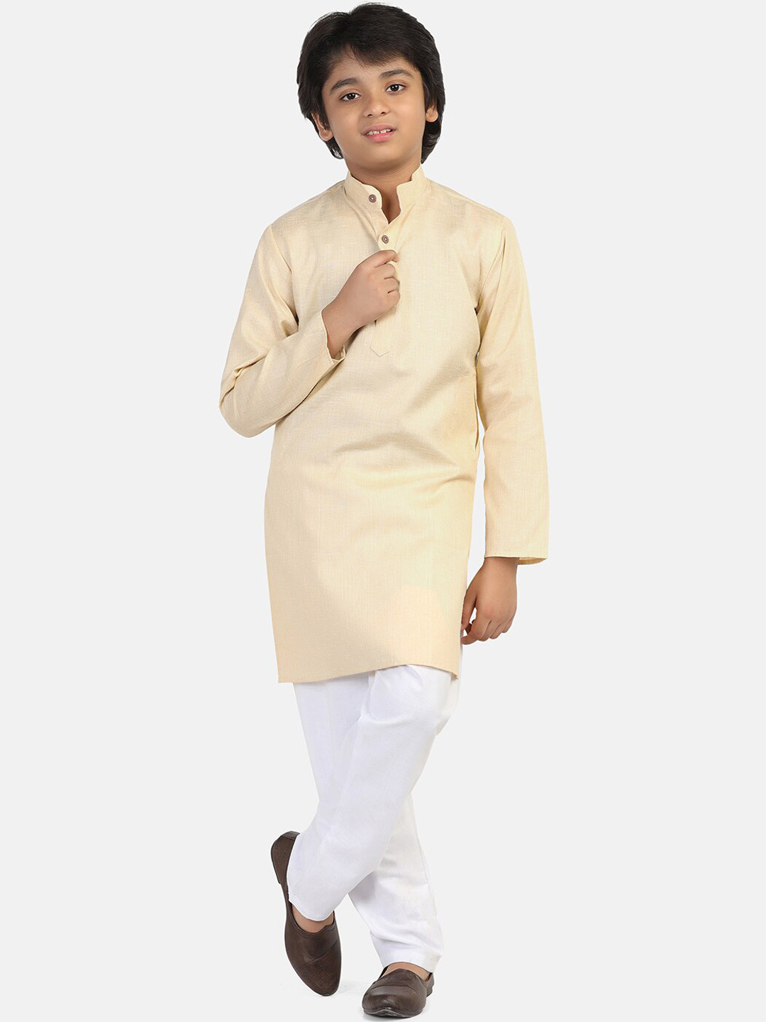 TAHVO Boys Pure Cotton Kurta With Pyjamas