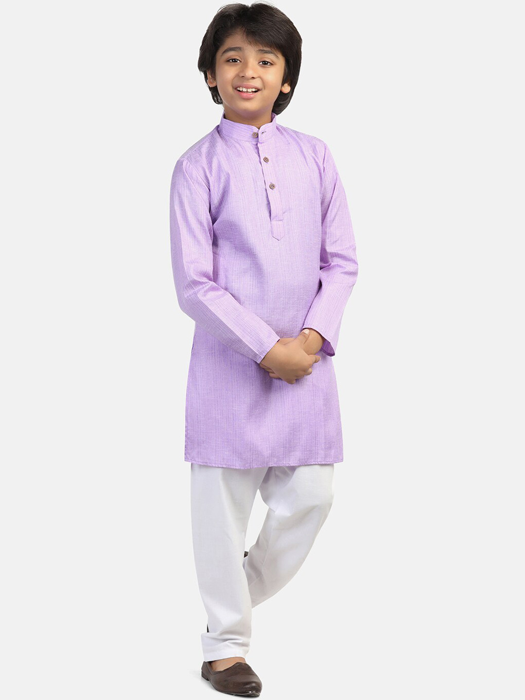 TAHVO Boys Pure Cotton Kurta With Pyjamas