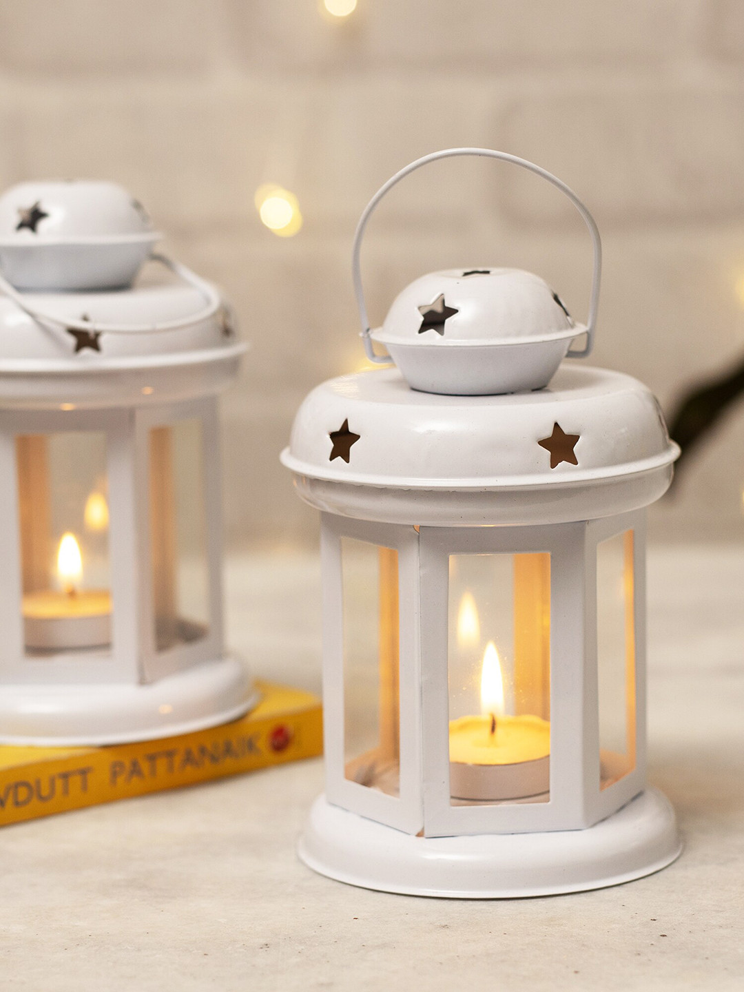 Homesake White 2 Pieces Textured Tea Light Holder