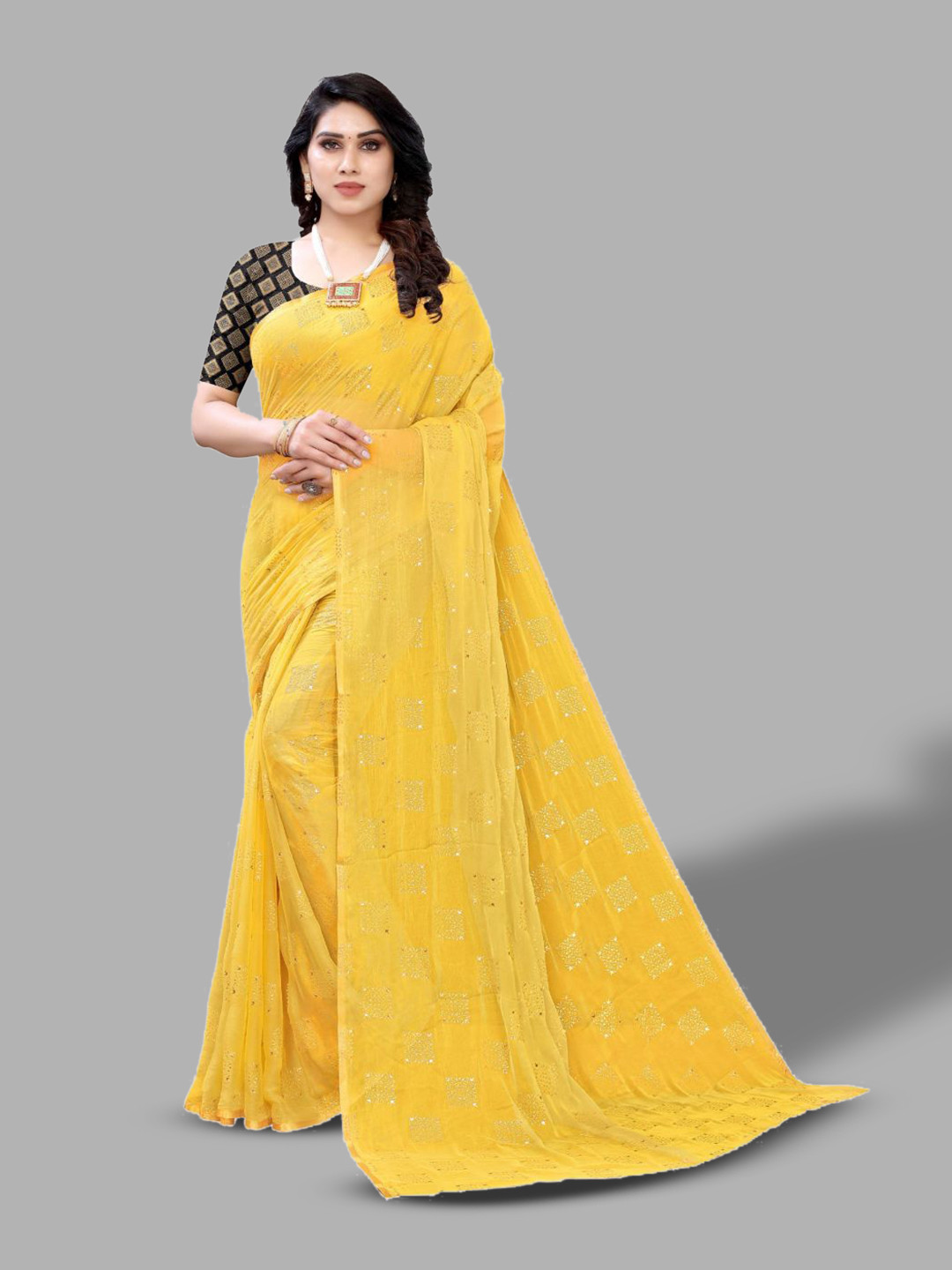 FABMORA Ethnic Motifs Printed Saree