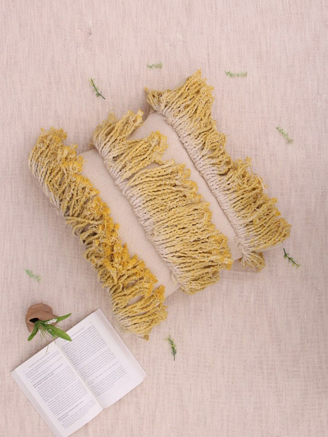 Art Avenue Sun Embroidered Cotton Square Cushion Covers - 16 x 16 In