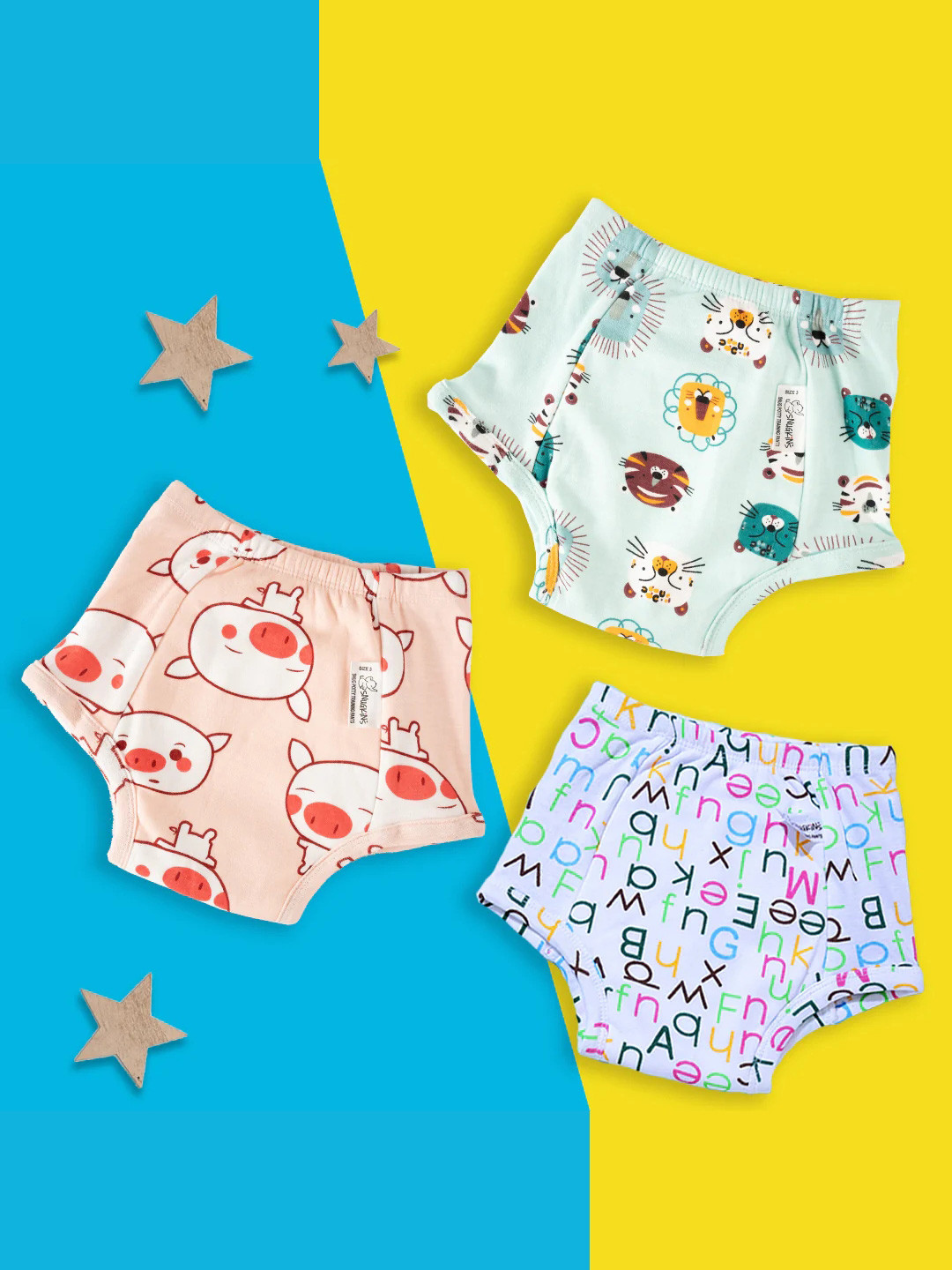 Snugkins Pack of 3 Unisex Pure Cotton Reusable Potty Training Pants