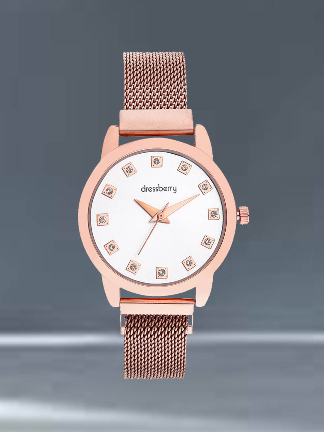 DressBerry Women Bracelet Style Straps Analogue Watch HOBDB-120-RG-WH