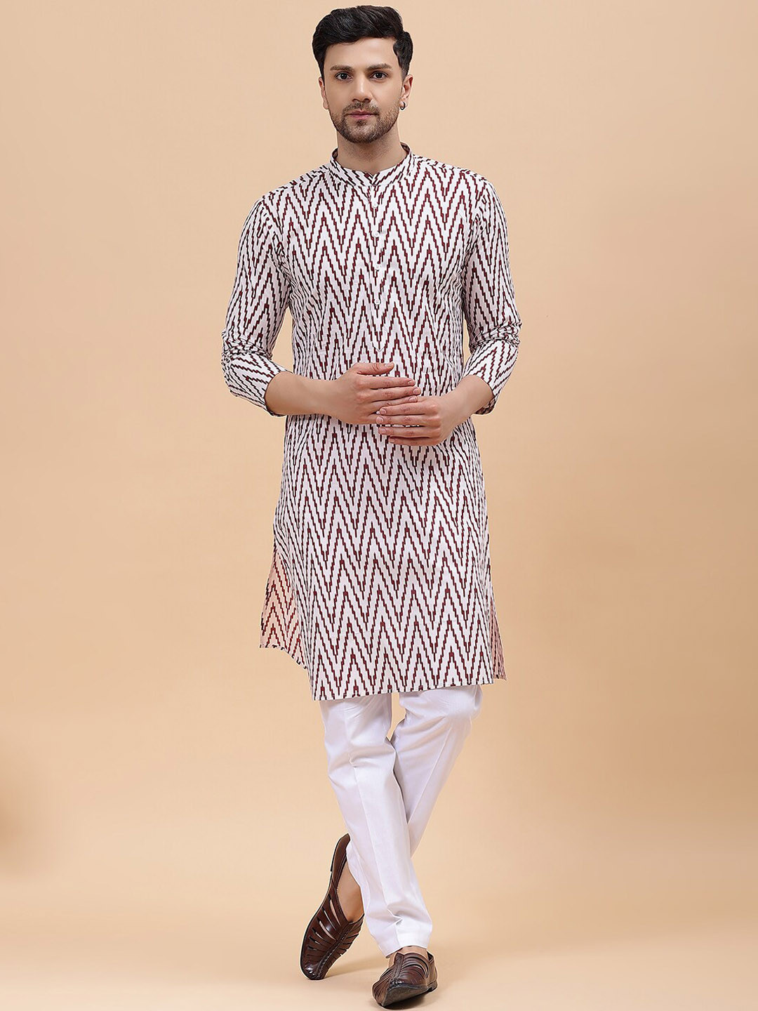 See Designs Screen Geometric Printed Pure Cotton Kurta With Pyjamas
