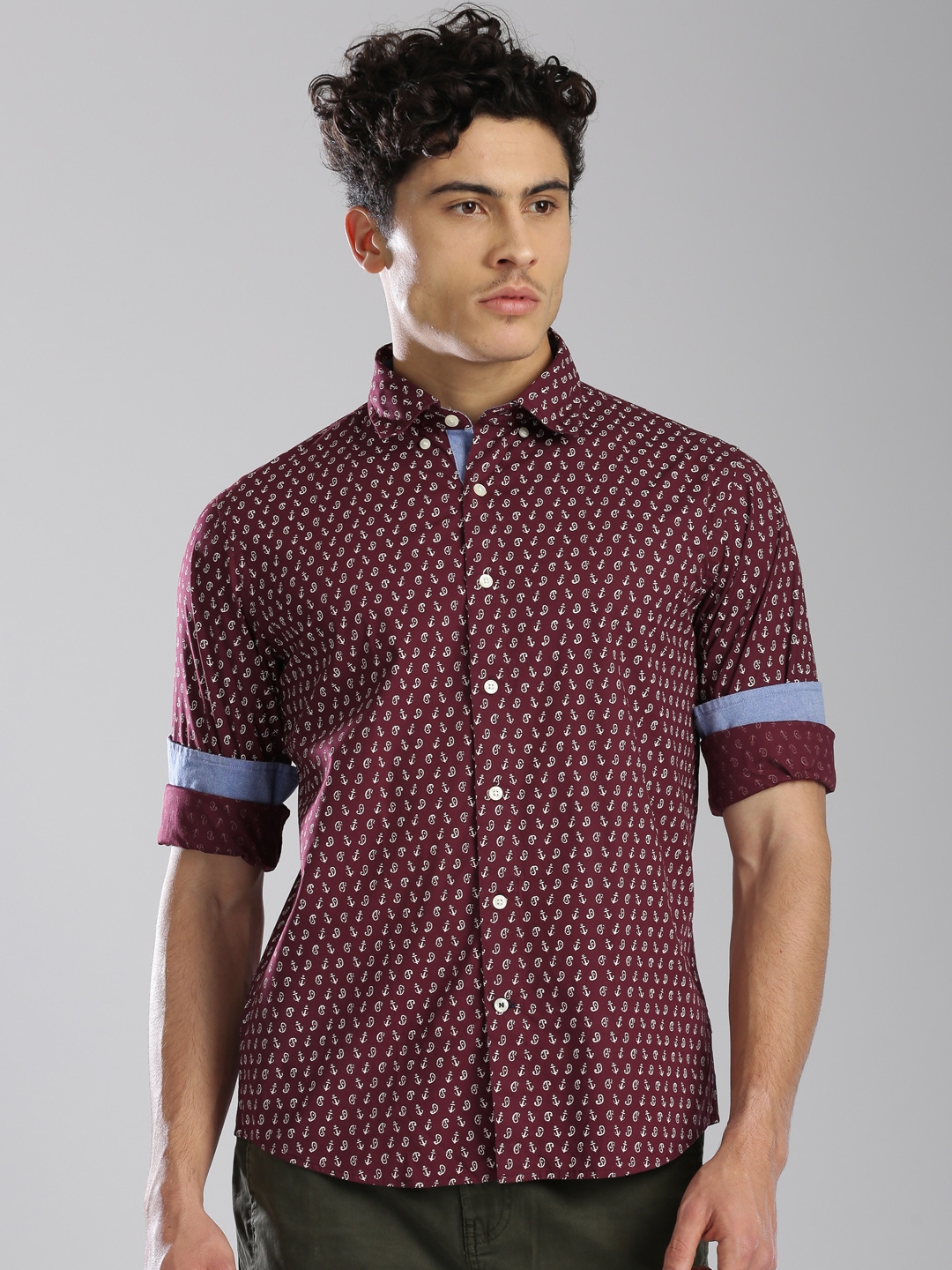 burgundy nautica shirt