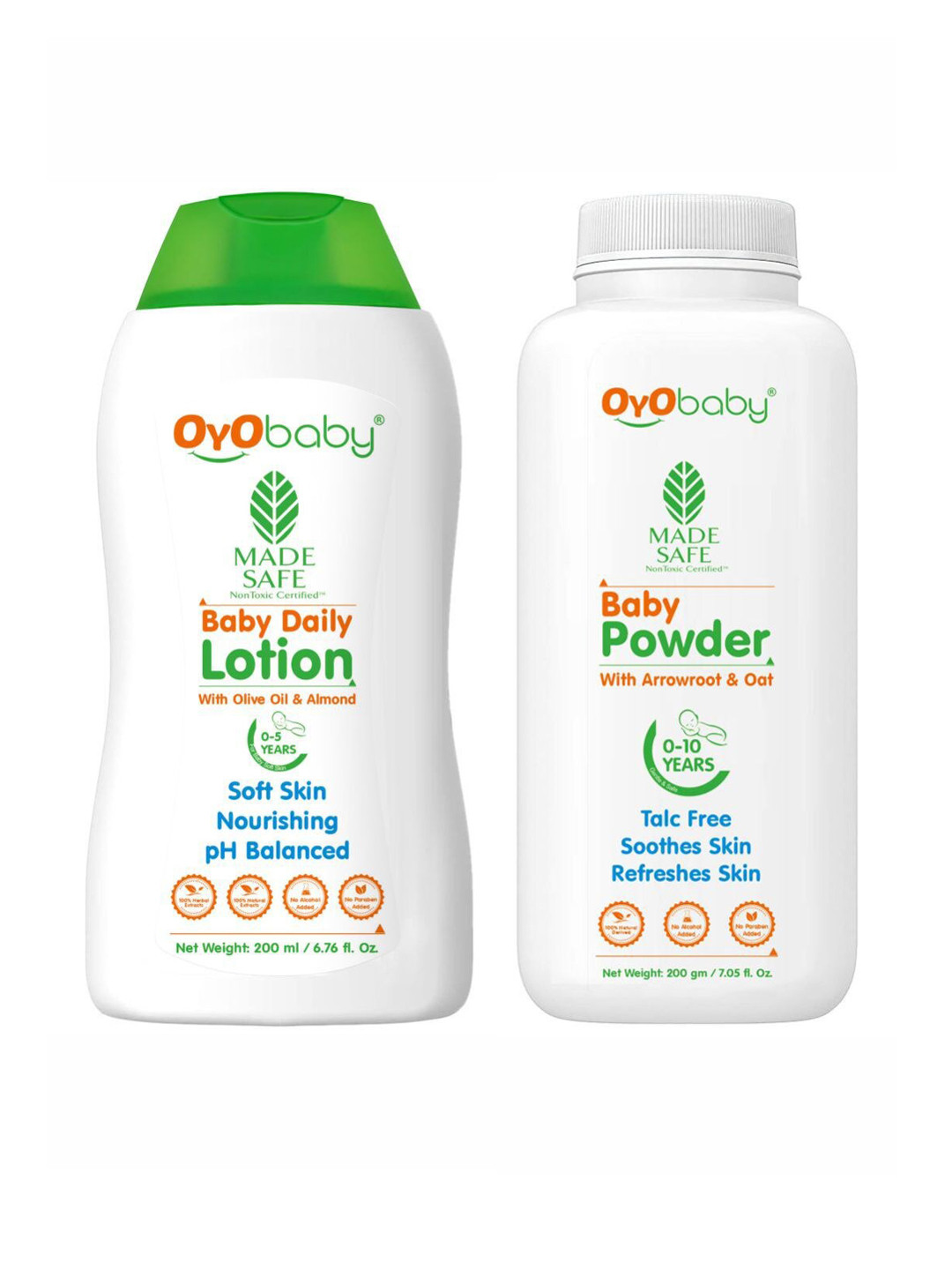OyO Baby Set Of 2 Baby Daily Lotion-200 ml & Baby Powder-200 gm