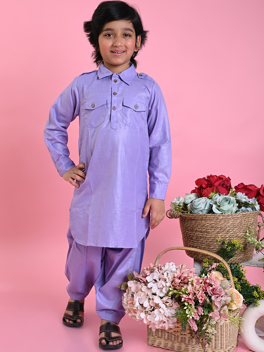 SAKA DESIGNS Boys Pathani Kurta With Dhoti Pants