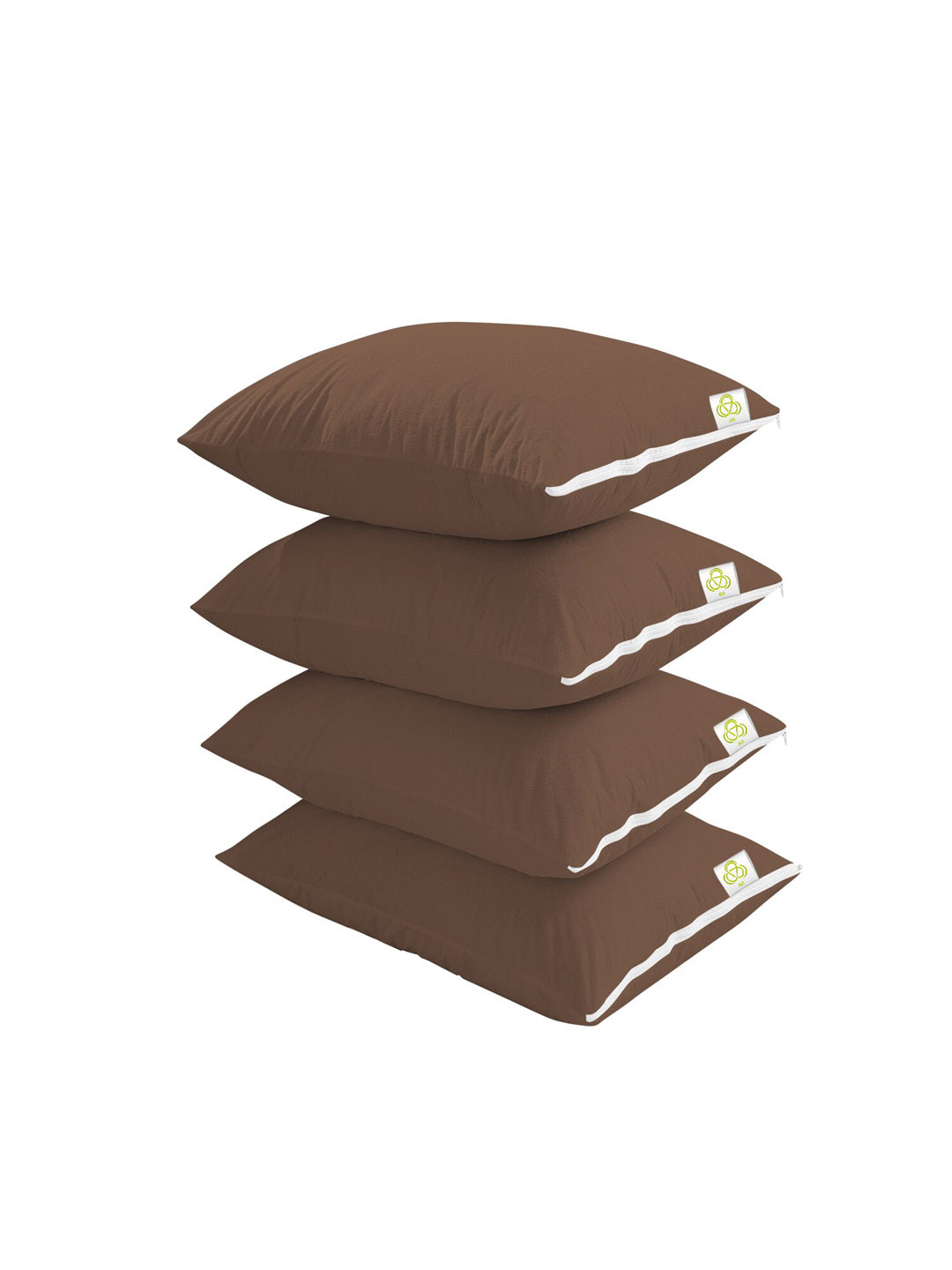 AVI Brown 4 Pieces Cotton Waterproof Pillow Covers