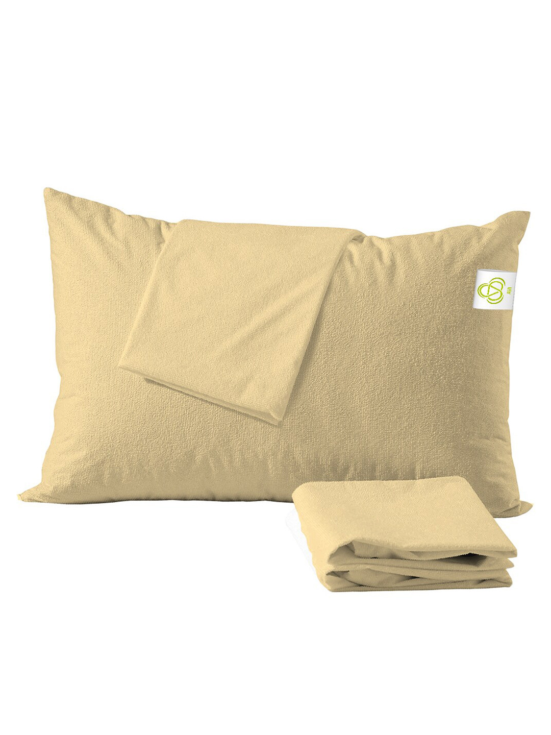 AVI 2 Pieces Beige Waterproof Terry Cotton Pillow Protectors