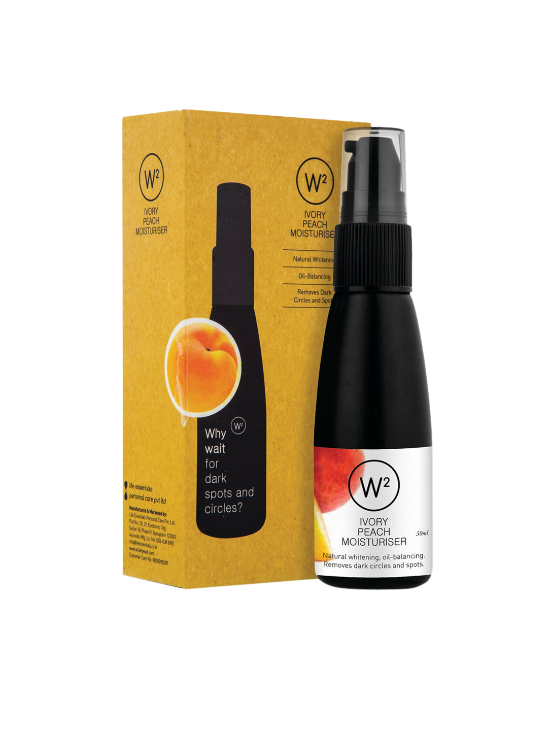 W2 Why Wait Ivory Peach Moisturizer with Goodness of Olive Oil Almond & Cocoa Butter 50ml