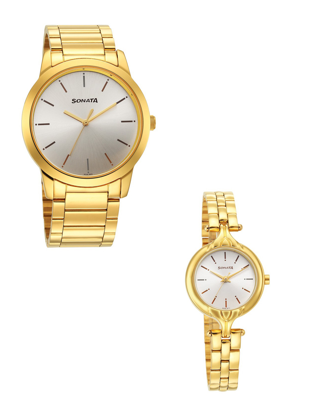Sonata Set Of 2 Stainless Steel Bracelet Style Straps Analogue Watch 7712587040YM01