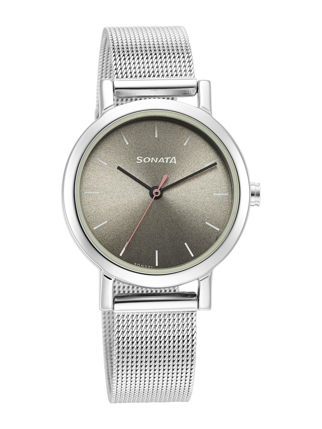 Sonata Essentials Quartz Analog With Grey Dial Watch For Women - Nt8174sm04
