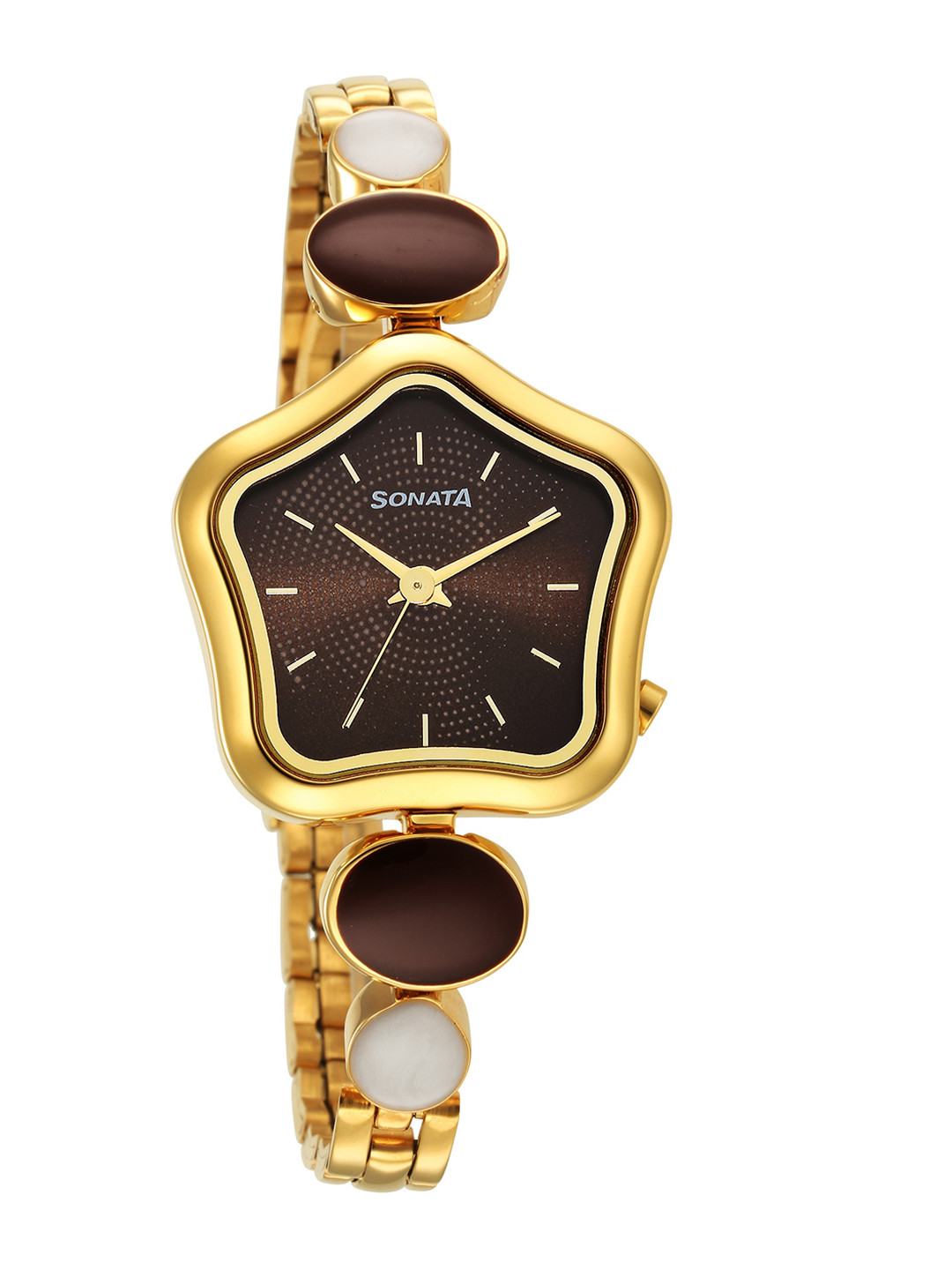 Sonata Women Utsav Ladies 2022 Embellished Bracelet Style Straps Analogue Watch NR8185YM02