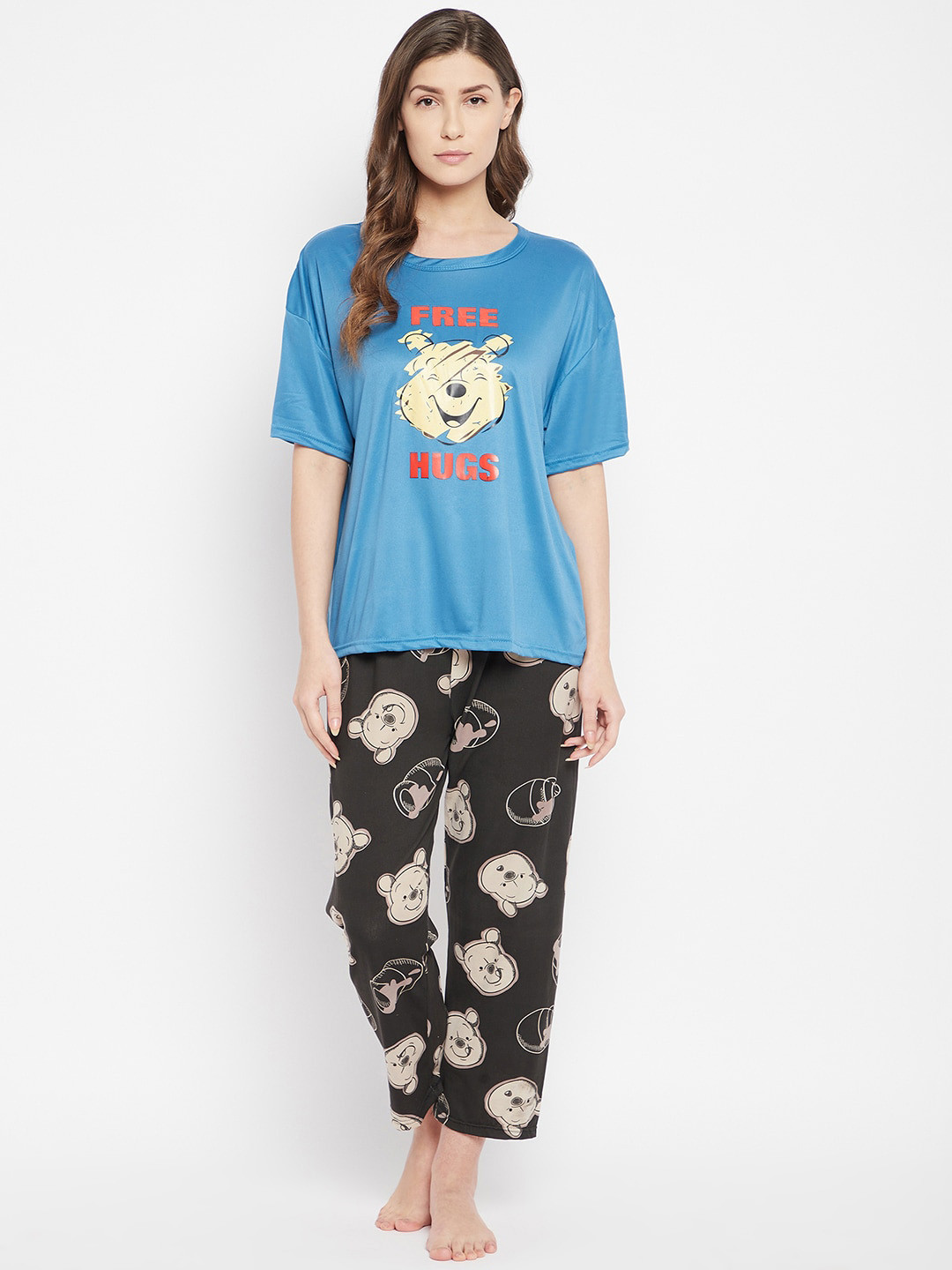 Camey Graphic Printed T-shirt With Pyjama & With Shorts Suit