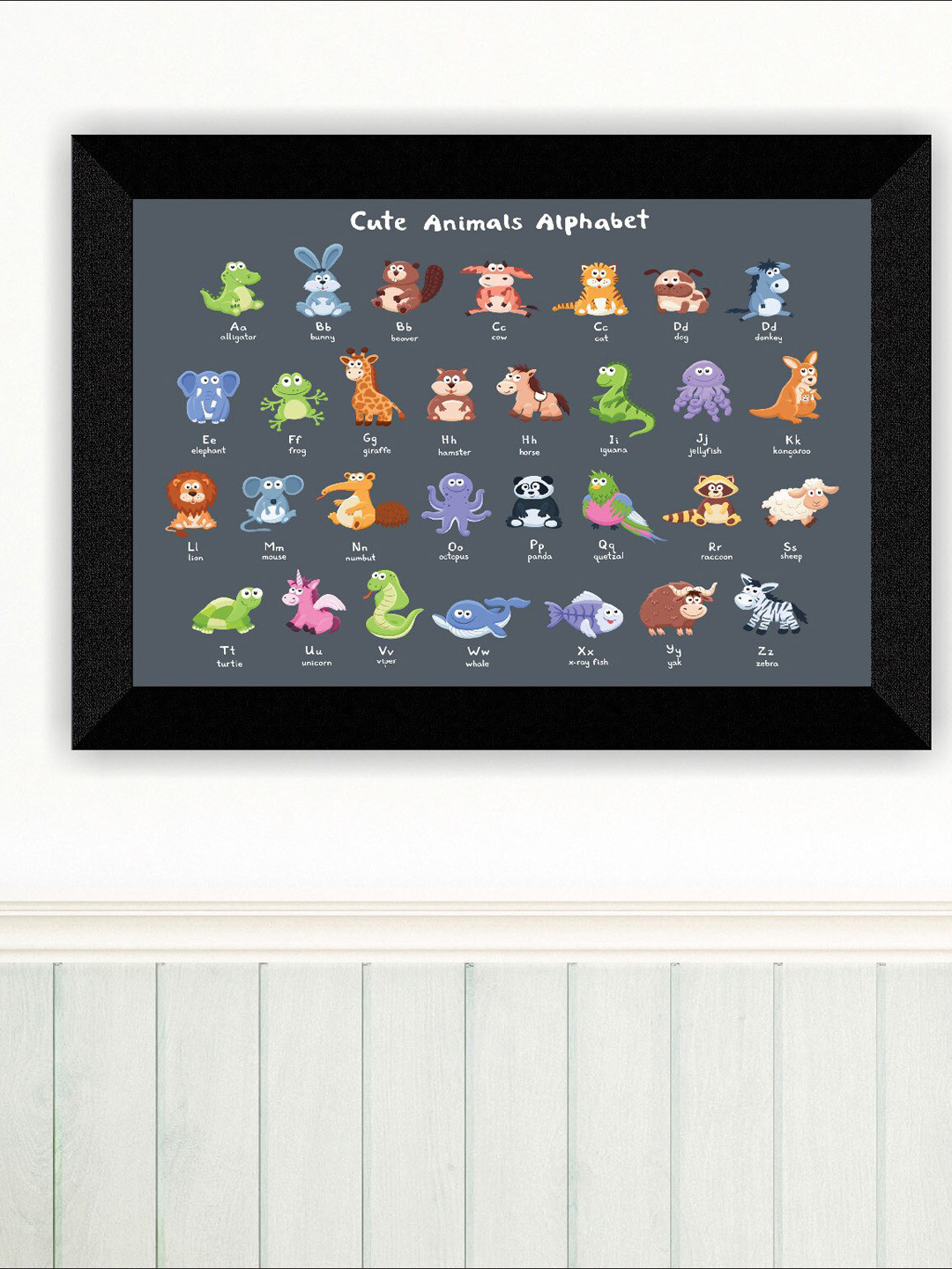 SAF Animal Alphabates Paper Wall Rectangle Paintings Wall Art - 11 x 14In