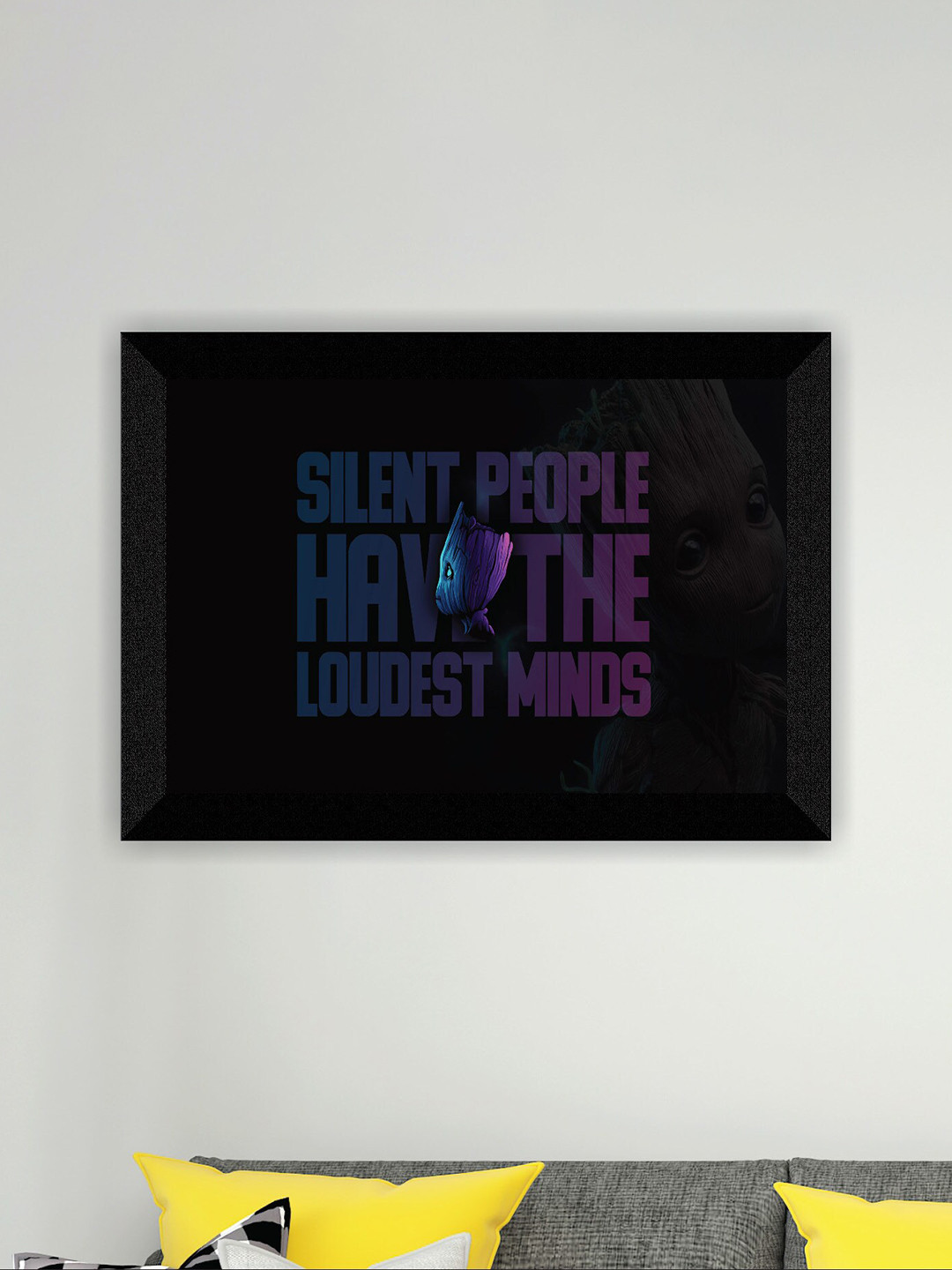 SAF Black & Purple Motivational Printed UV Coating Wall Art