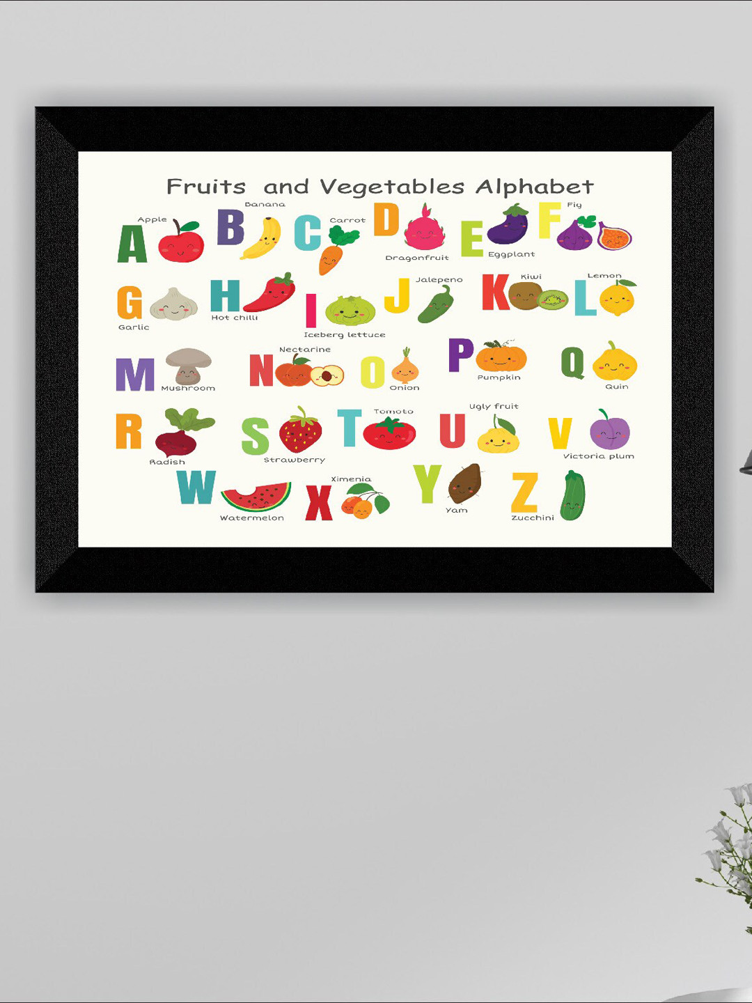 SAF Black & White Alphabets Wall Painting