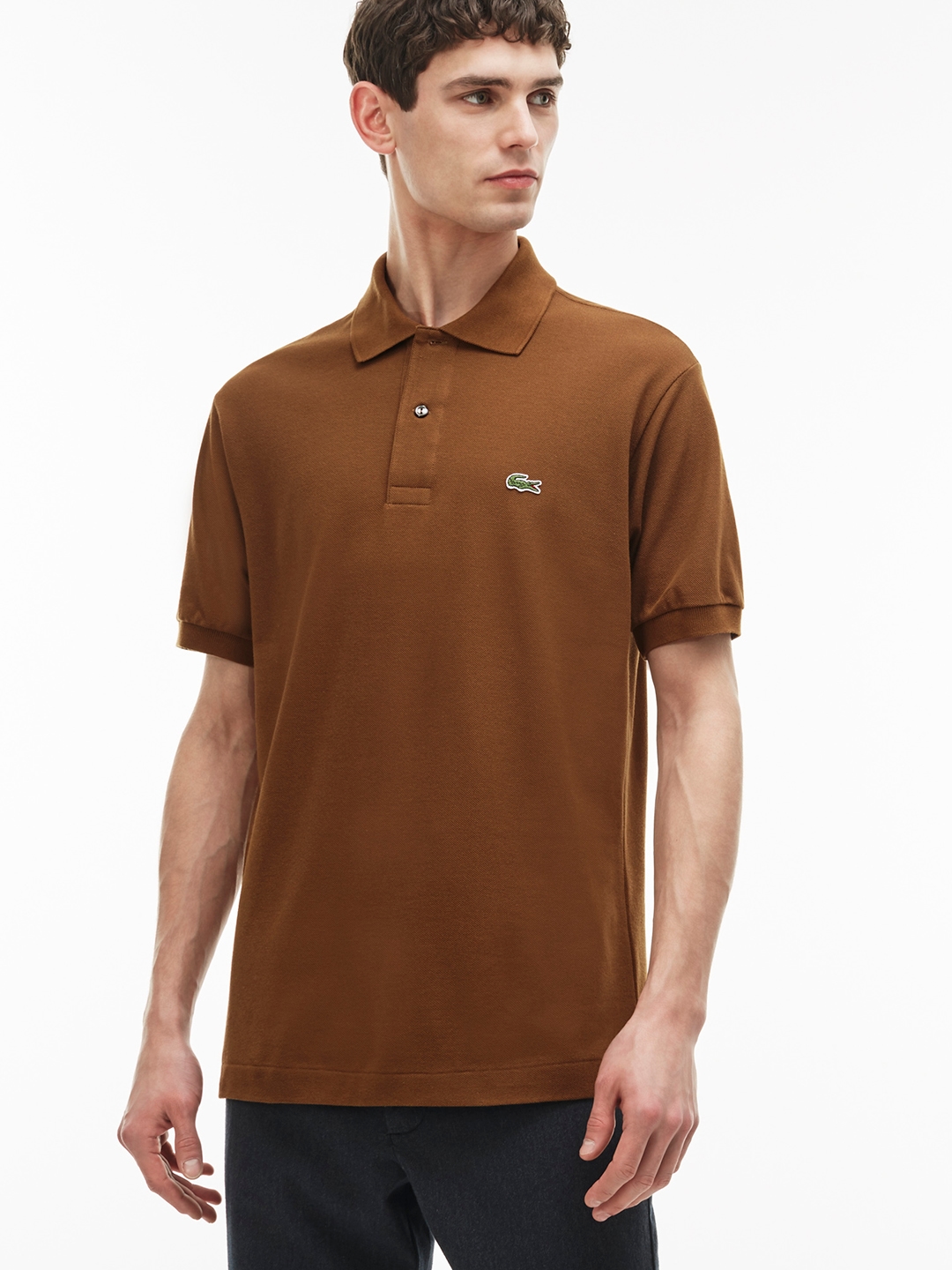 brown lacoste shirt