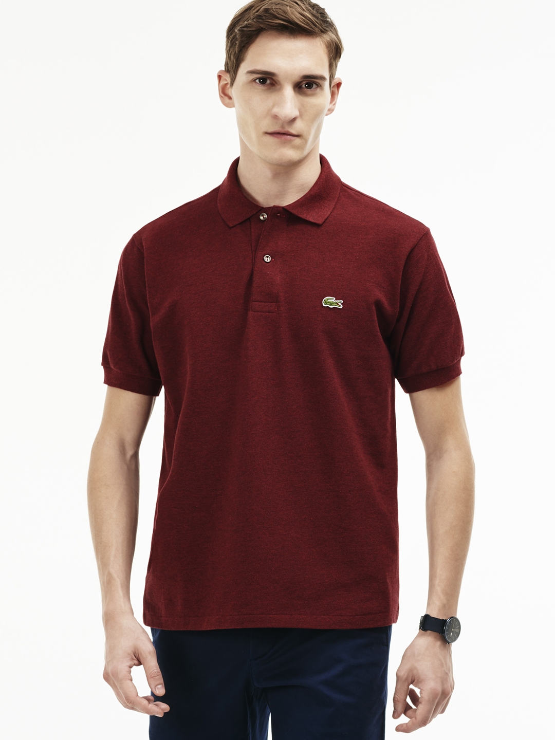 lacoste maroon shirt