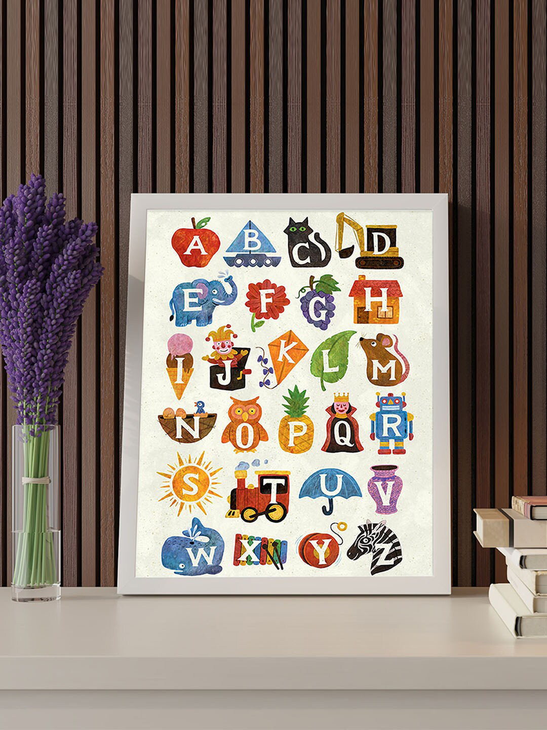 Art Street Kids White & Blue Alphabets Wall Art