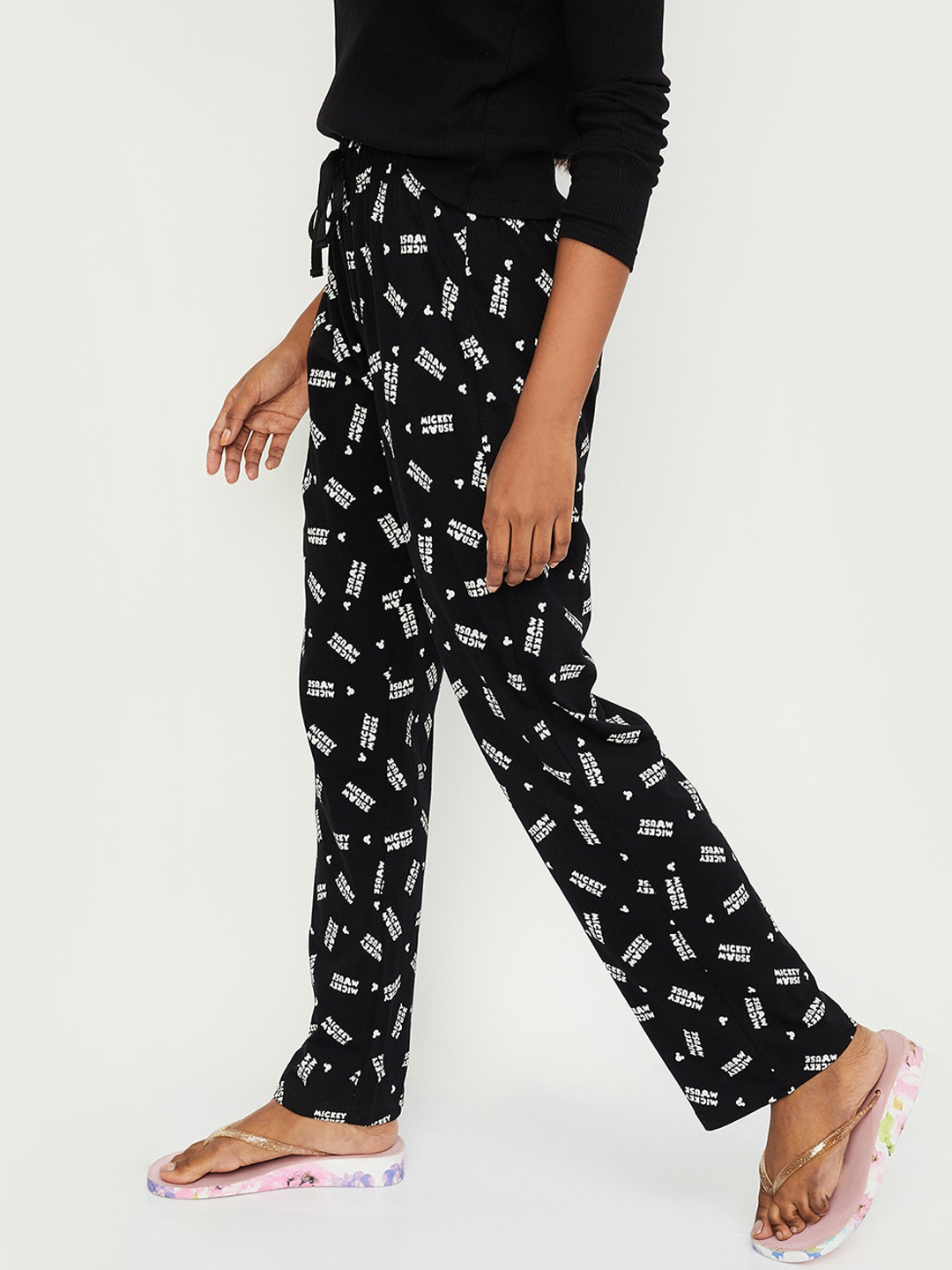 max Women Mickey Mouse Printed Knit Lounge Pants