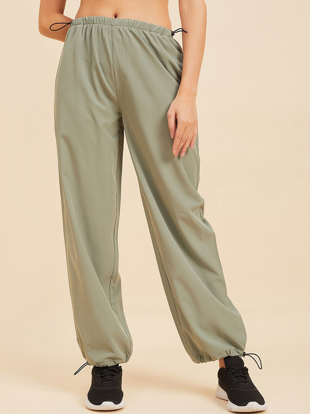 Sweet Dreams Green Women Mid Rise Relaxed Fit Joggers
