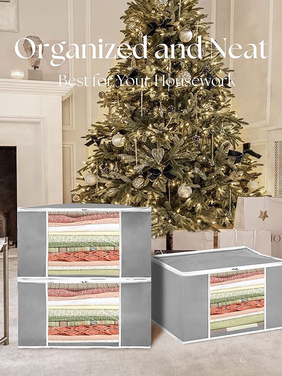 atorakushon Grey 12 Pieces Clothes Storage Bag Organizers