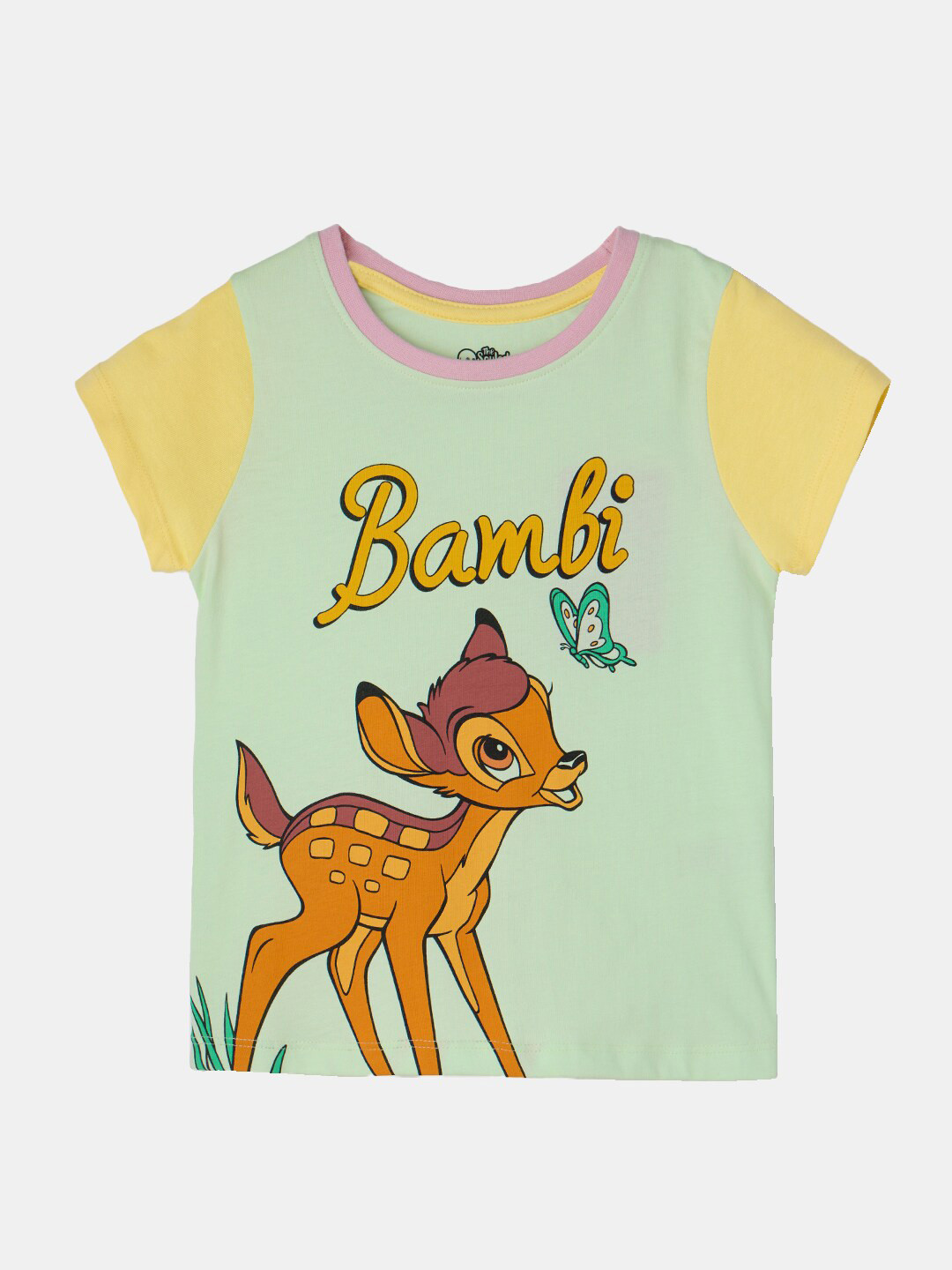 The Souled Store Girls Disney Curious Bambi Printed Cotton  T-shirt