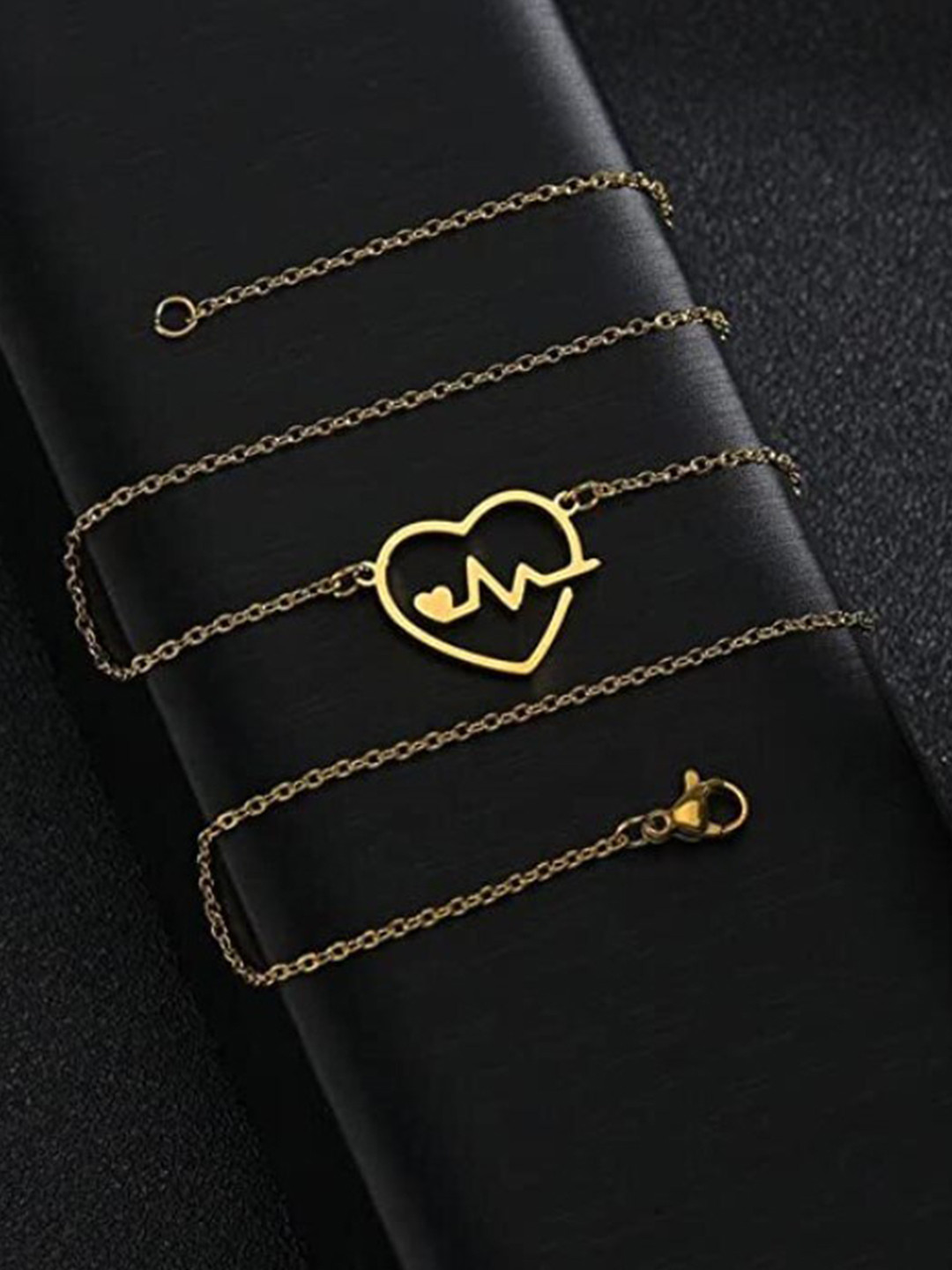 VIEN Gold-Plated Heartbeat Choker Necklace