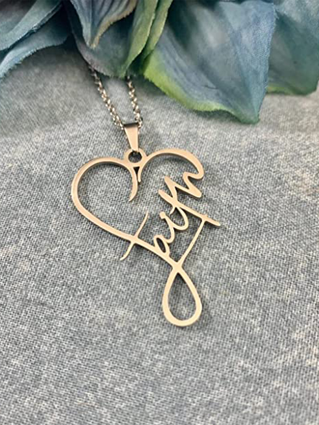 VIEN Gold-Plated Faith Pendant Necklace