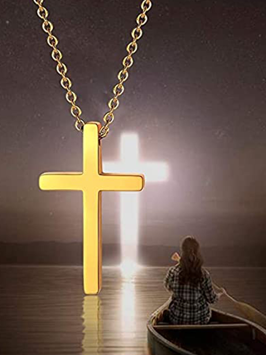 VIEN Gold-Plated Cross Pendant Necklace